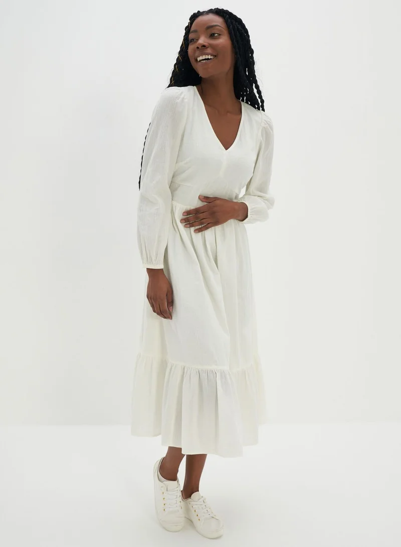 Aerie V-Neck Ruffled Dress