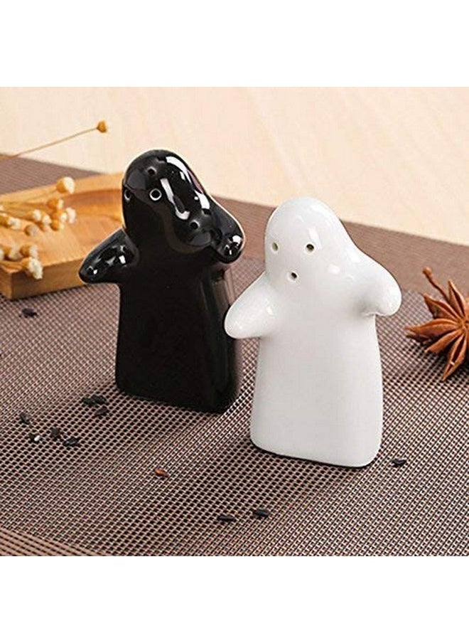 Belle Being Salt and Pepper Shakers Cute Decorative Novelty Hugging Shakers Couple Set Black and White Modern and Vintage Hug Design Easy to Refill and Dispenser Shaker Set  - Image 5