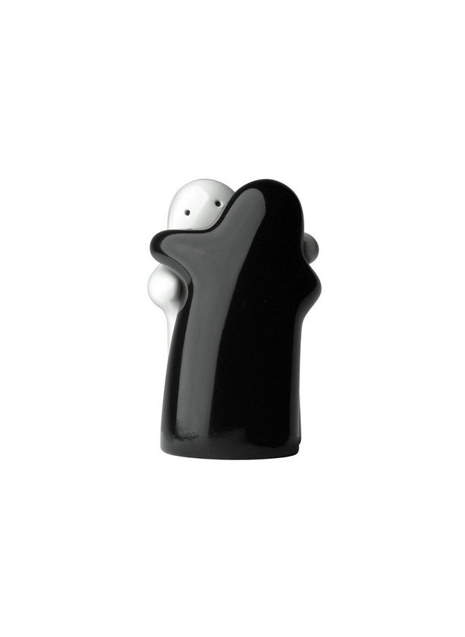 Belle Being Salt and Pepper Shakers Cute Decorative Novelty Hugging Shakers Couple Set Black and White Modern and Vintage Hug Design Easy to Refill and Dispenser Shaker Set  - Image 1