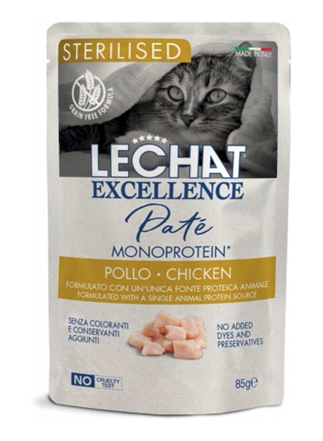 Monge LeChat Excellence Sterilised Cat Paté Monoportein Chicken 28*85g