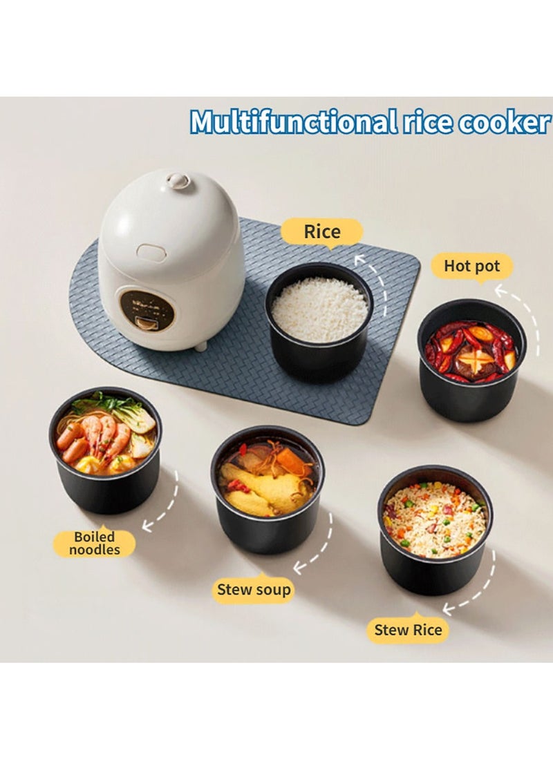 Bear - Rice Cooker 1.2L Non-stick Coating BPA Free Portable Electric Mini Rice Cooker One Button to Cook and Keep Warm Function Off-White CN Plug Type - Image 1