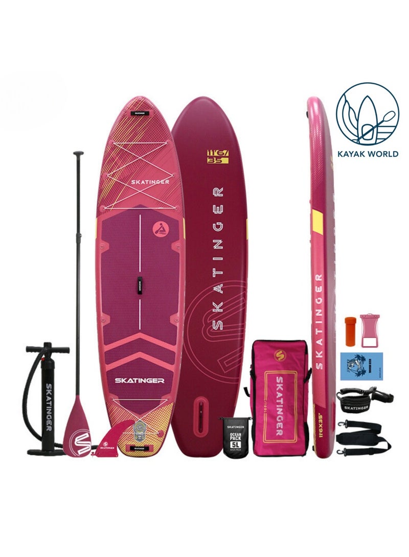 Generic Super Wide Inflatable Stand Up Paddle Board, Ultra Stable Wide SUP for 2+1 People/Family/Big Size w/Shoulder Strap, 100L Backpack, All-Round Sup Board, US Fin' - Image 1