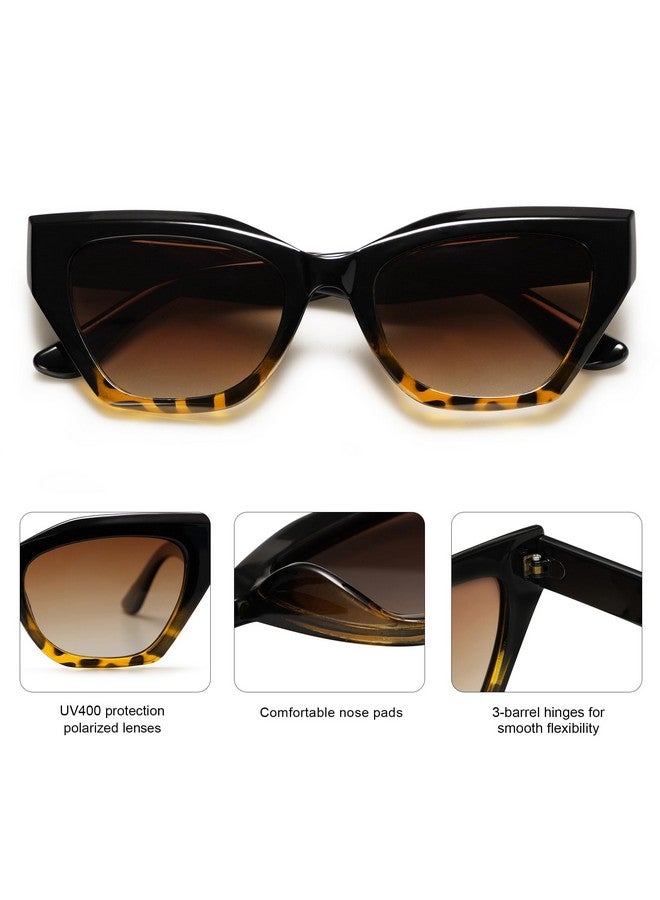 سوجوز نظارات شمسية مستقطبة على شكل عين القطة مربعة الشكل للنساء، كلاسيكية عتيقة، نظارات شمسية على شكل عين القطة Sj2235 متعددة الألوان - Image 4