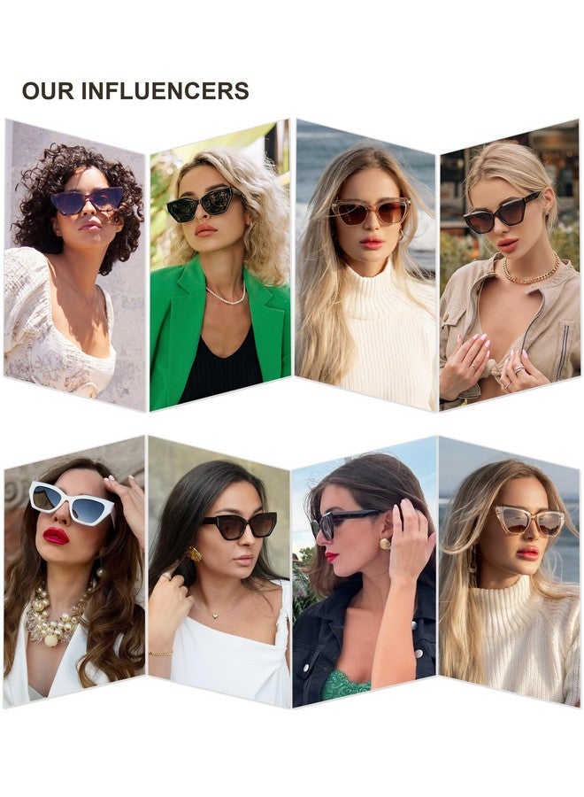 سوجوز نظارات شمسية مستقطبة على شكل عين القطة مربعة الشكل للنساء، كلاسيكية عتيقة، نظارات شمسية على شكل عين القطة Sj2235 متعددة الألوان - Image 2