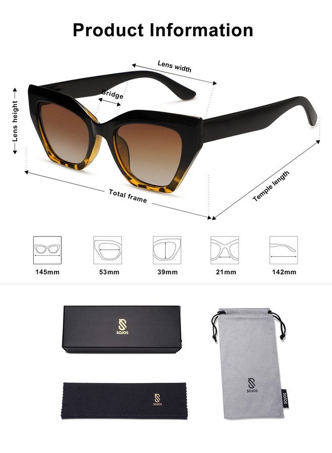 سوجوز نظارات شمسية مستقطبة على شكل عين القطة مربعة الشكل للنساء، كلاسيكية عتيقة، نظارات شمسية على شكل عين القطة Sj2235 متعددة الألوان - Image 5