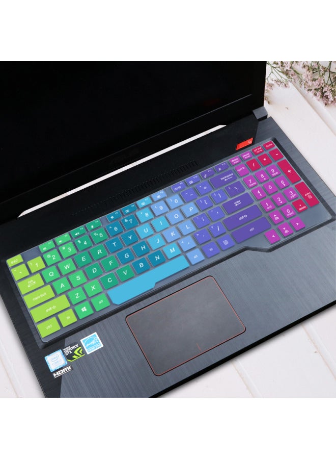 Applicable To Asus Flying Fortress 8 Notebook Lingyaotian Selection Fx86 Silicone Keyboard Protective Film Customization-Color:Silicone Semi-transparent White-Size:J02 Flying Fortress 7 Generation FX95  - Image 1