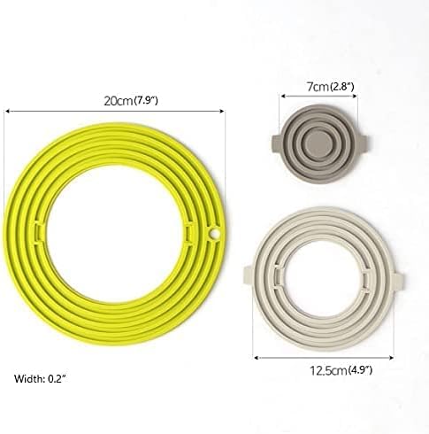 RoarCraft 3 in 1 Silicone Trivets Mats-Silicon Mat for Hot Pots and Pans,Multi-Use Carved Hot Pads and Mats,Flexible Modern Kitchen Table Mat,Heat Resistant Round Teapot Coaster (Multi, 2 pcs) - Image 3