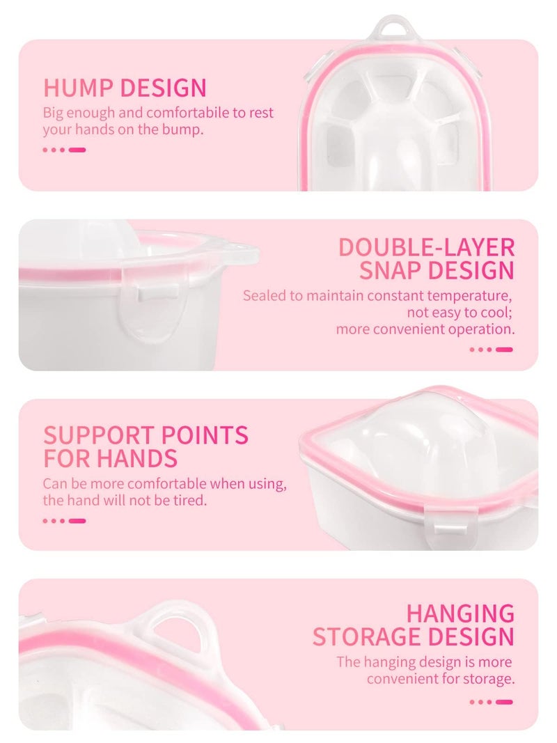 Yokilly Nail Soaking Bowl, 2PCS Soak Off Gel Polish Dip Powder Remover Manicure Bowl with Triangle Cuticle Peeler and Stainless Steel Cuticle Pusher Nail Art Tool (Pink) - Image 4