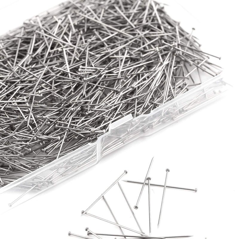 AIEX 1000 Pieces 1 Inch Sewing Pins Head Pins Fine Satin Pin Straight for Dressmaker Jewelry Craft Sewing Projects