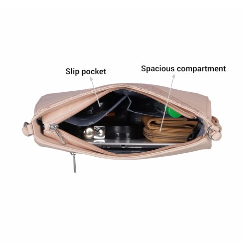 Mochi Women's Beige Fashionable Faux Leather Shoulder Bag (66-473) - Image 5