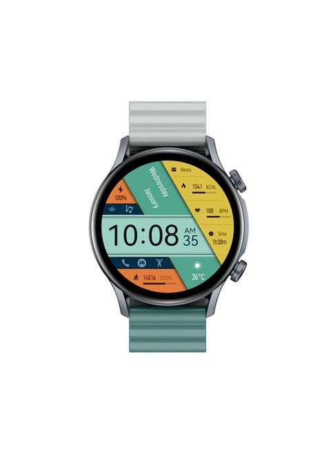 Smartwatch Kr Pro Limited edition with bluetooth calling ,1.43'' AMOLED Screen and AI Voice assistance - Silver