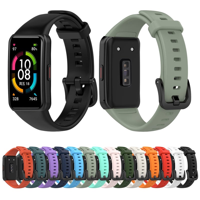 erorex For Honor Band 7 Silicone Watch Band(Dark Green) - Image 5