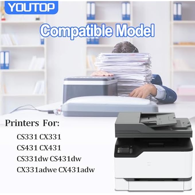 CS331 CX331 TONER CARTRIDGE COLOR SET 20N10K0 20N10C0 20N10M0 20N10Y0 TONER REMANUFACTURED FOR CS331 CX331 CS431 CX431 CS331DW CS431DW CX331ADWE CX431ADW SERIES PRINTERS - Image 3