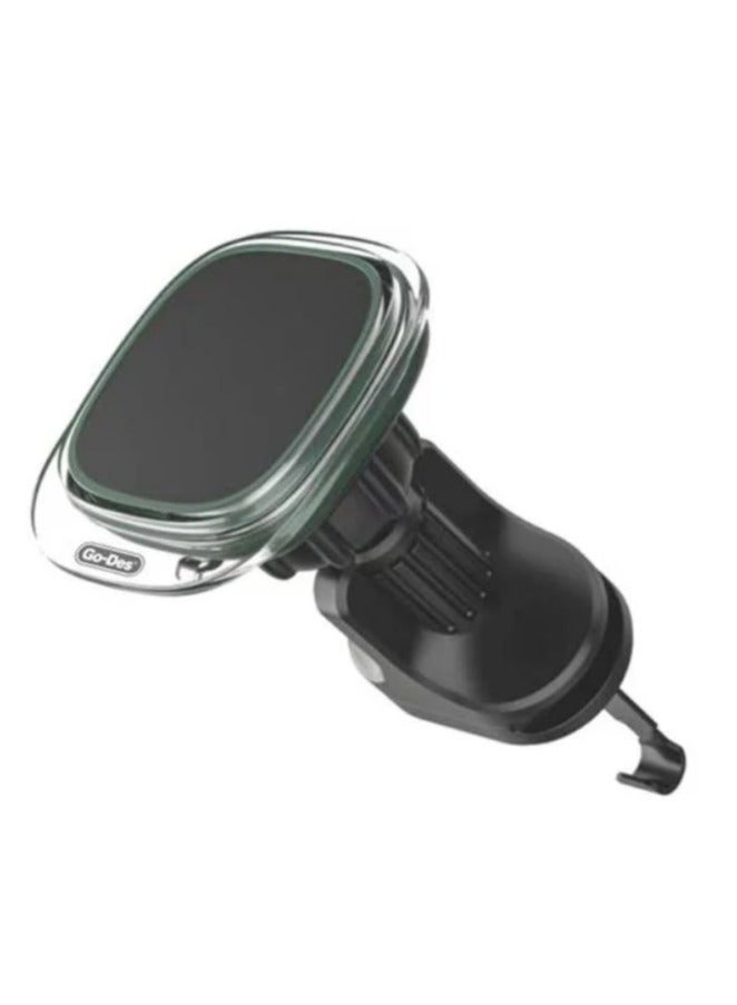 جو-ديز حامل هاتف Go Des GD-HD908 مغناطيسي فائق الدوران 360 درجة برأس متحرك وتصميم تهوية أسود