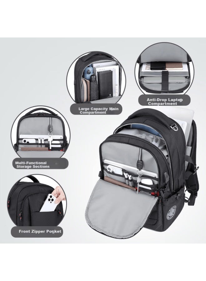 Brinch Men's 17/18 Inch Laptop Backpack High-end Business Travel Lightweight Commuter Large Capacity - Image 2
