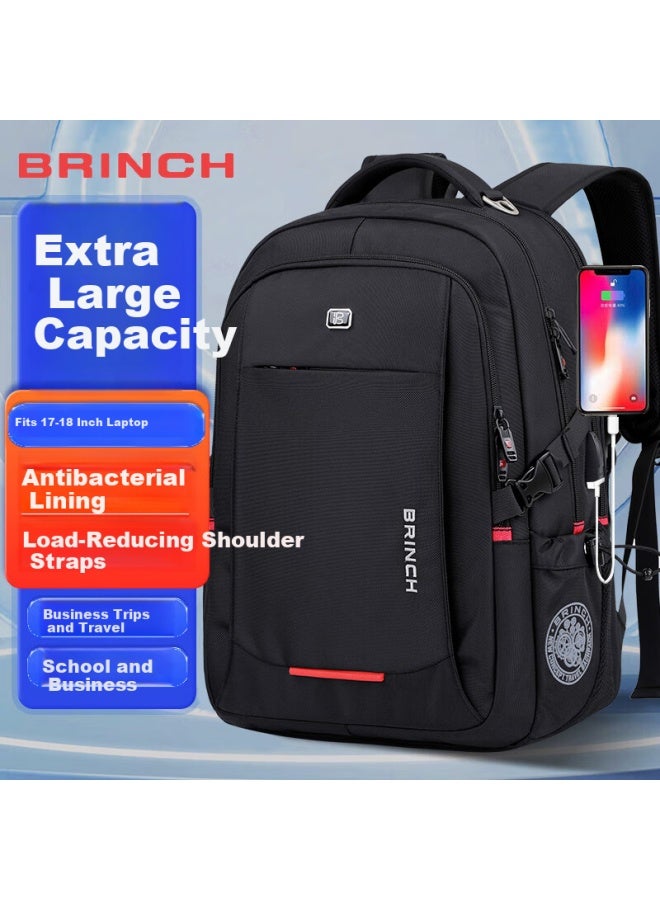 Brinch Men's 17/18 Inch Laptop Backpack High-end Business Travel Lightweight Commuter Large Capacity - Image 1