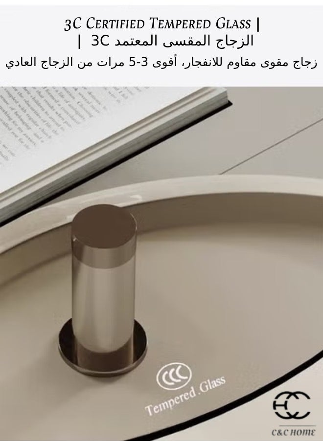 سي آند سي هوم طاولة قهوة بتصميم عصري فاخر متعدد الأغراض قابلة للدوران 360 درجة، طاولة جانبية دوارة، طاولة تقديم في المنتصف لغرفة المعيشة وغرفة النوم والمكتب المنزلي مقاس 128 × 37 سم (مجمعة بالكامل)  - Image 4
