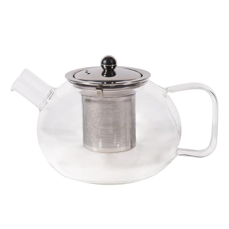 BLUE TEA غلاية شاي زرقاء زجاجية مستديرة مع غطاء مصفاة من الفولاذ المقاوم للصدأ سعة 1000 مل زجاج مقاوم للحرارة مثالي لتحضير الشاي والقهوة والمزيد آمنة للاستخدام على الموقد مميزة في برنامج شارك تانك - Image 5