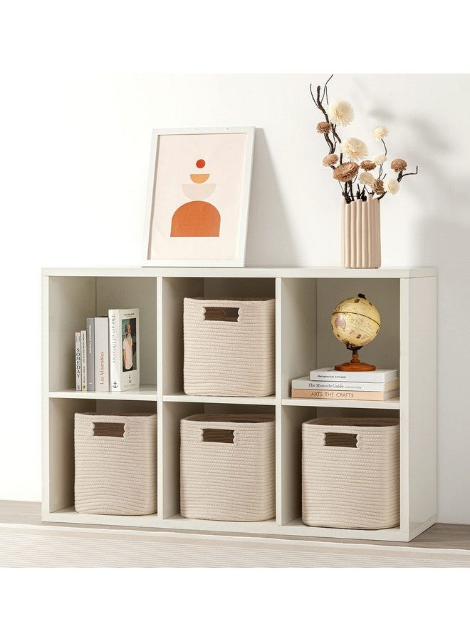 UBBCARE Set of 4 Storage Cubes-11 X 10.5 X 10.5 in, Cotton Rope Basket for Shelves, Toys, Book, Cube Storage Bin with Handles, Woven Storage Basket for Organizing, Beige - Image 5