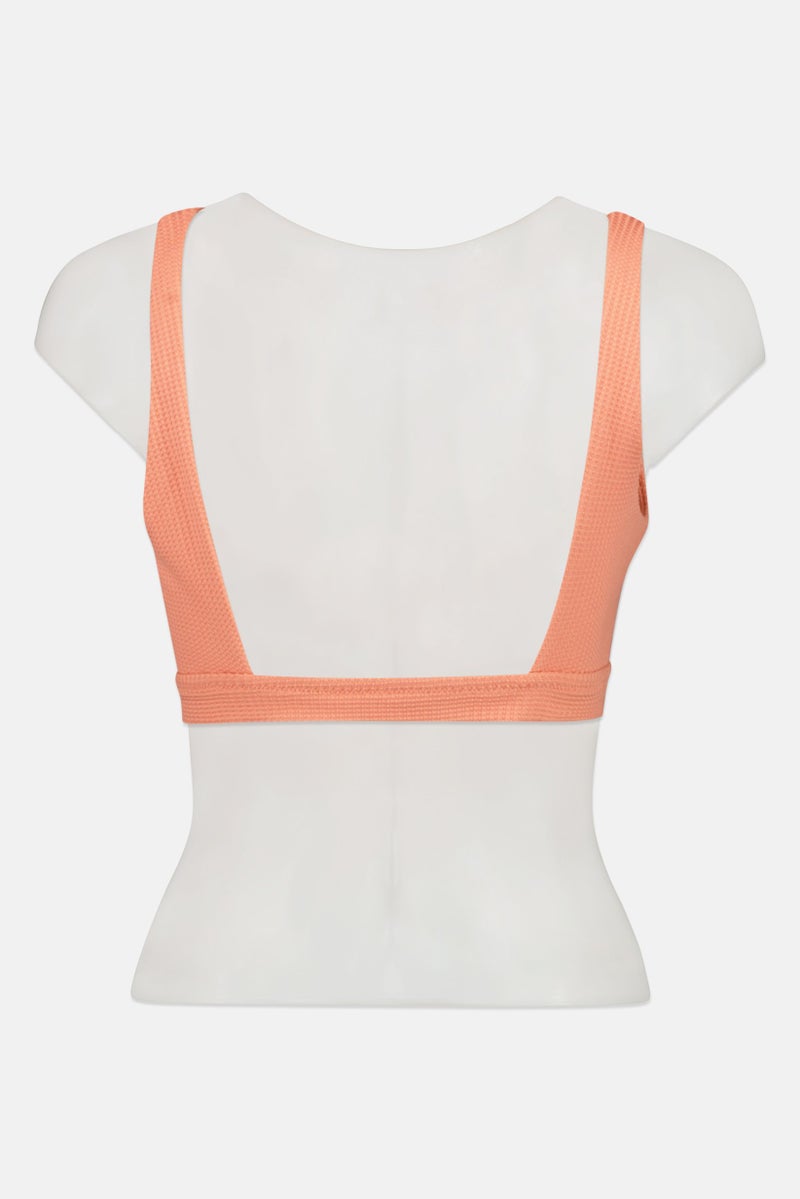 Aerie Women Textured Padded Bralette, Peach  - Image 3