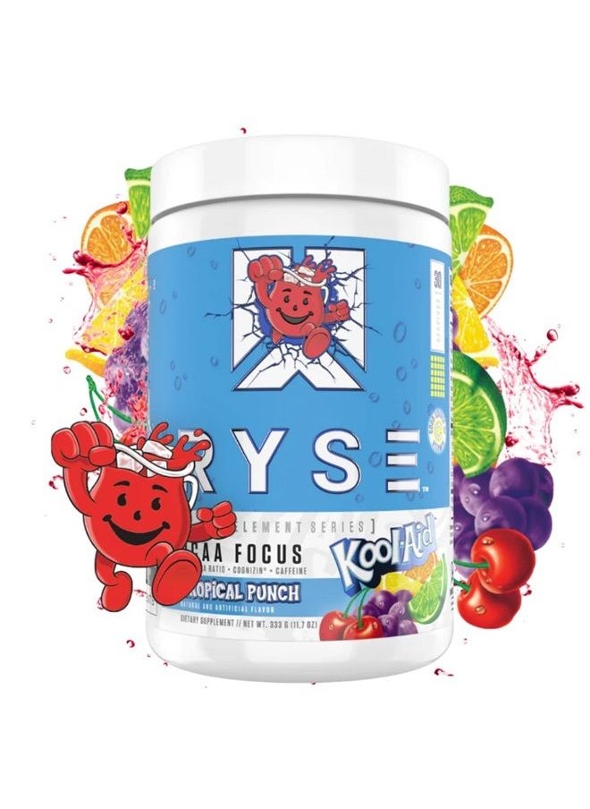 Ryse Element Series BCAA Focus | Hydrate, Focus, Recover | Designed For Versatility | With BCAAs, Caffeine, & Electrolytes | 30 Servings (Tropical Punch)