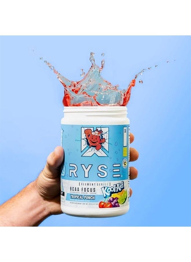 Ryse Element Series BCAA Focus | Hydrate, Focus, Recover | Designed For Versatility | With BCAAs, Caffeine, & Electrolytes | 30 Servings (Tropical Punch)