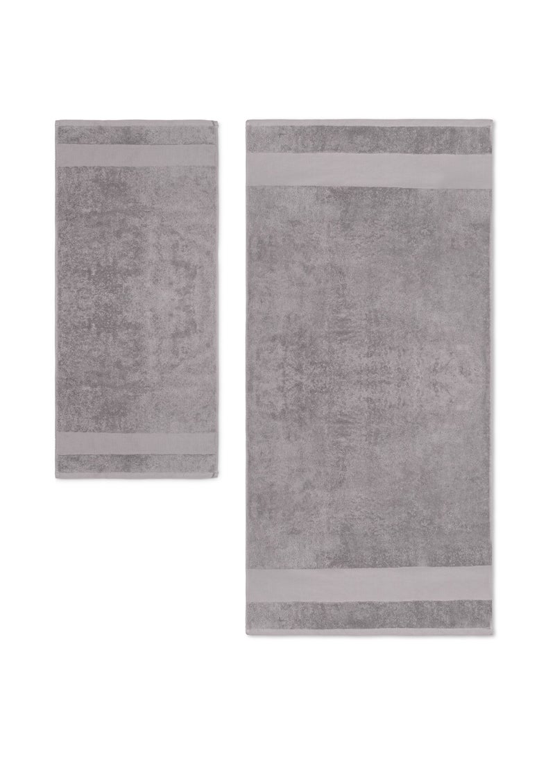 ATEN Homeware Supreme Egyptian Cotton Bath Towel Set – 4 Piece Set with 2 Large Bath Towels & 2 Hand Towels, Ultra Soft, Highly Absorbent, OEKO-TEX Certified, Made in Egypt - (Colour: Grey) - 4 PIECES