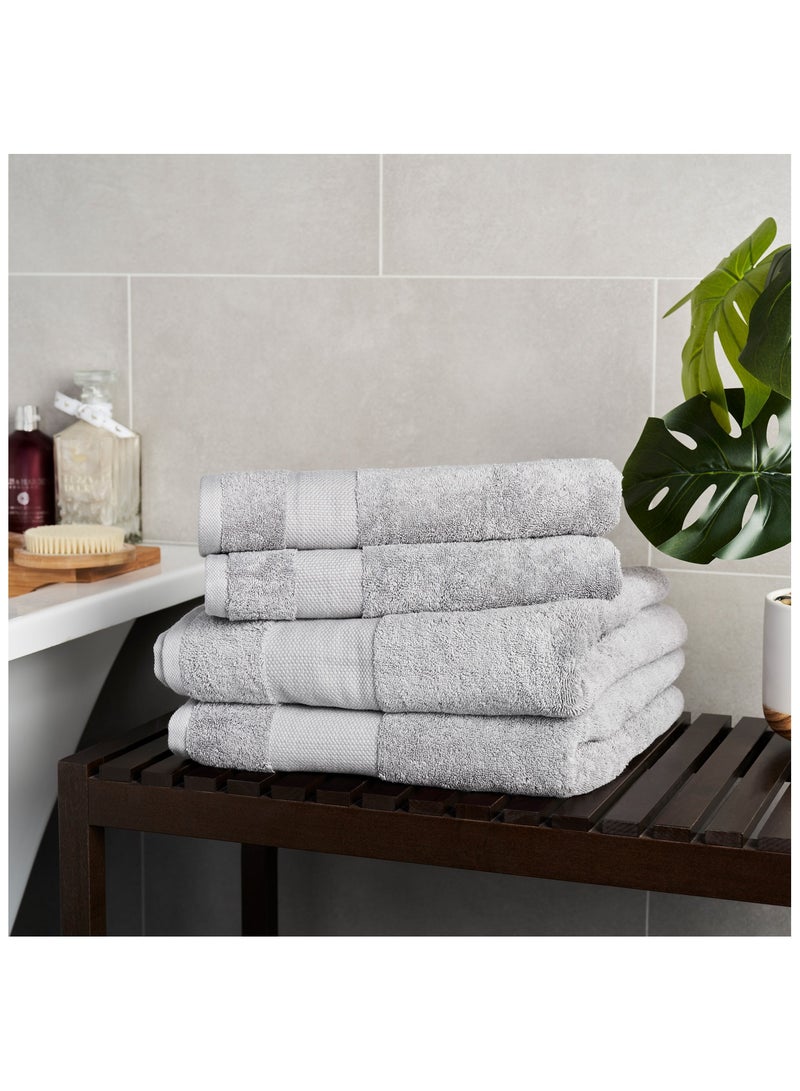 ATEN Homeware Supreme Egyptian Cotton Bath Towel Set – 4 Piece Set with 2 Large Bath Towels & 2 Hand Towels, Ultra Soft, Highly Absorbent, OEKO-TEX Certified, Made in Egypt - (Colour: Grey) - 4 PIECES