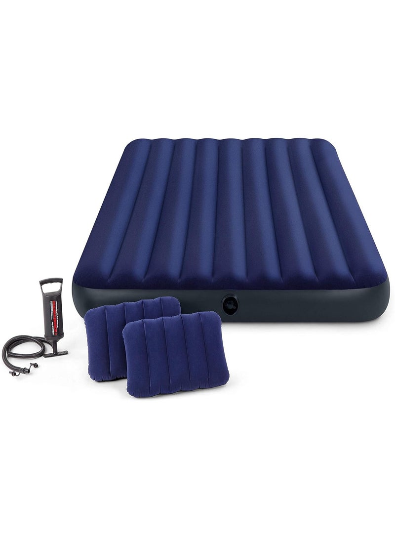 انتكس مرتبة مزدوجة دورا بيم كلاسيكية داوني هوائية مع وسادتين مقاس 152x203x25 سم - Image 4