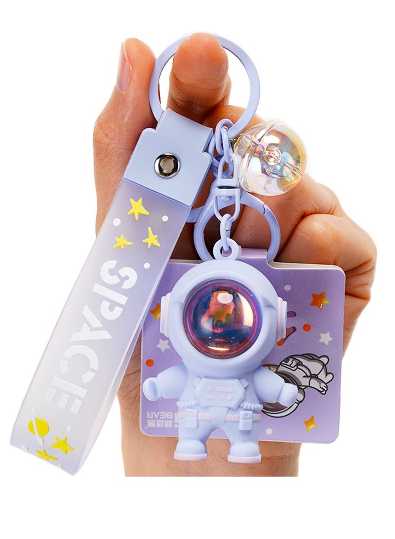 SYOSI Astronaut Keychain Space Keychains with Cartoon Sunset Atmosphere Light Cute Kawaii Anime Cool Keychains for Backpacks Cool and Shiny for Couples Students White-Collar Workers Purple - Image 1