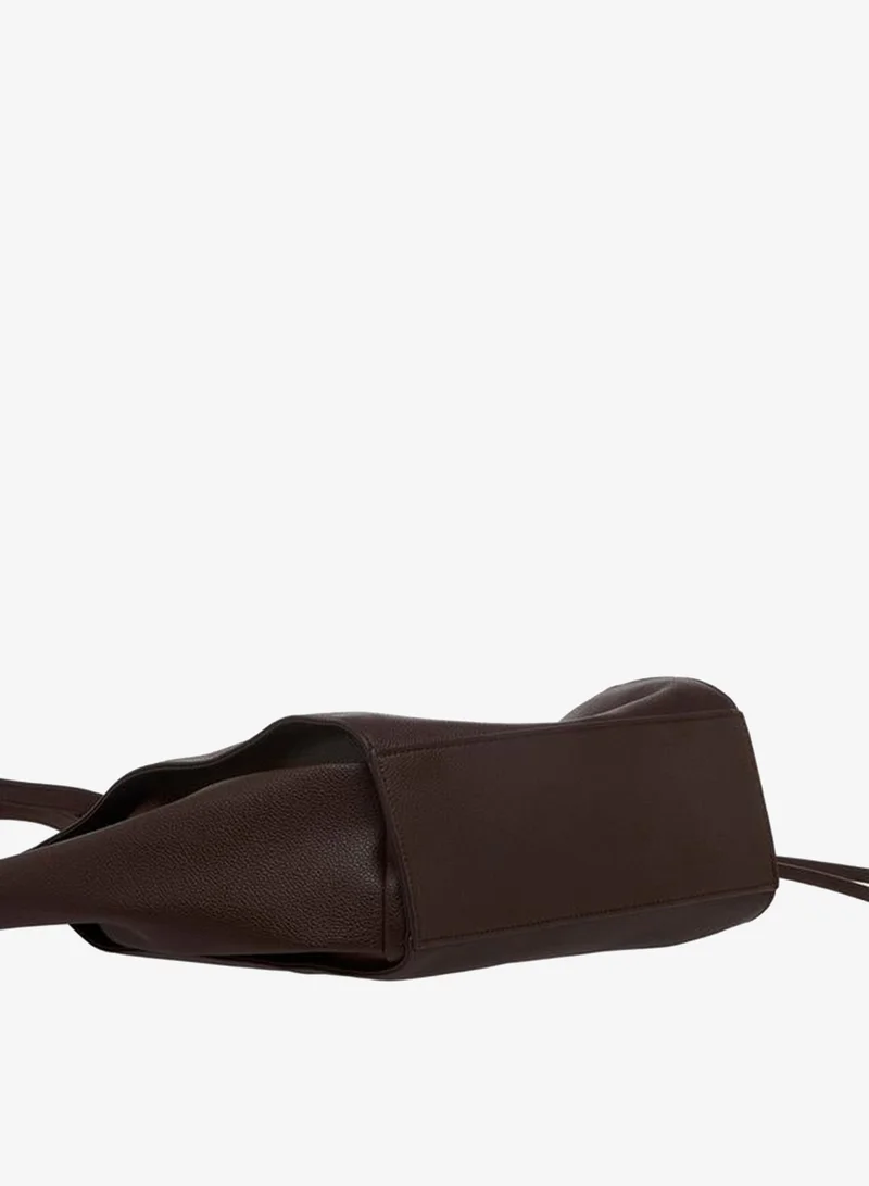 Splash FAV BROWN Textured Tote Bag with Knotted Detail for Women | Best Price UAE