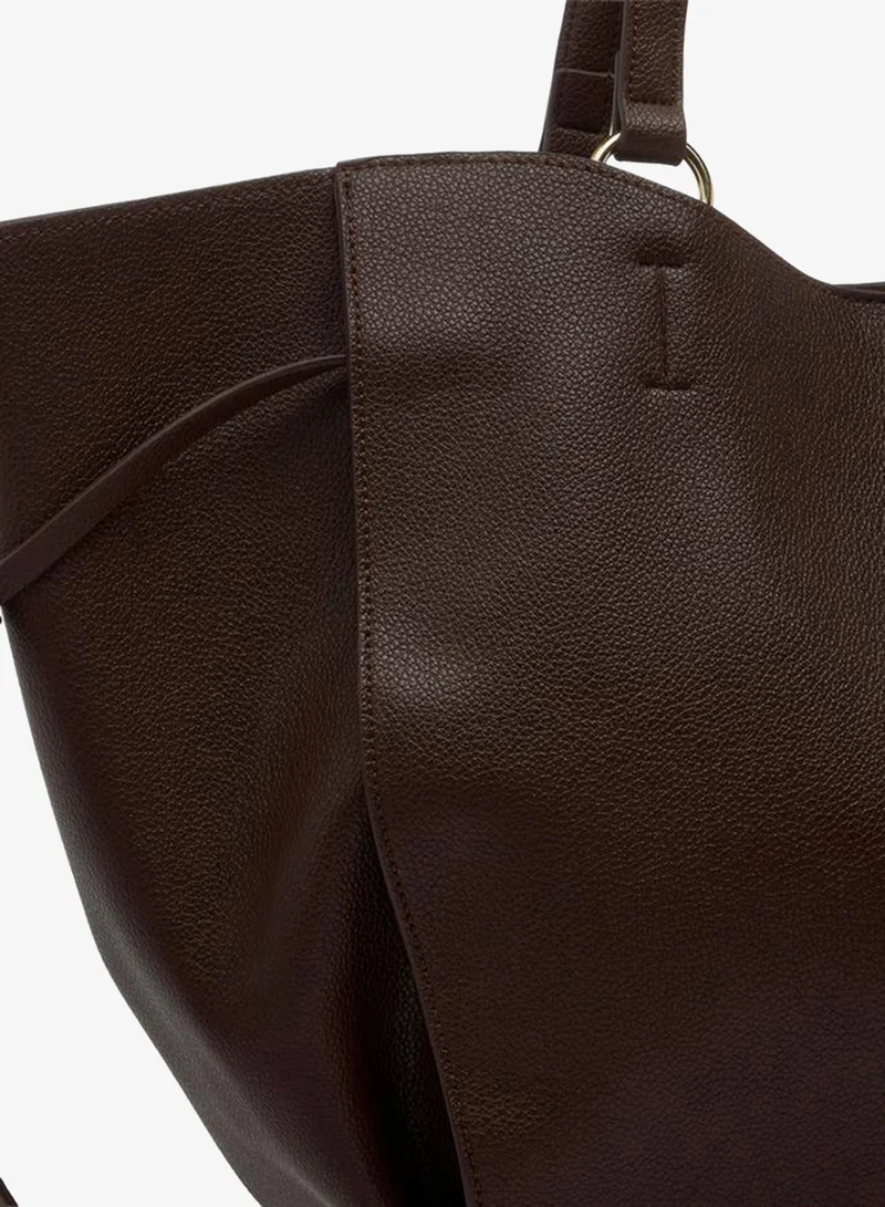 Splash FAV BROWN Textured Tote Bag with Knotted Detail for Women | Best Price UAE
