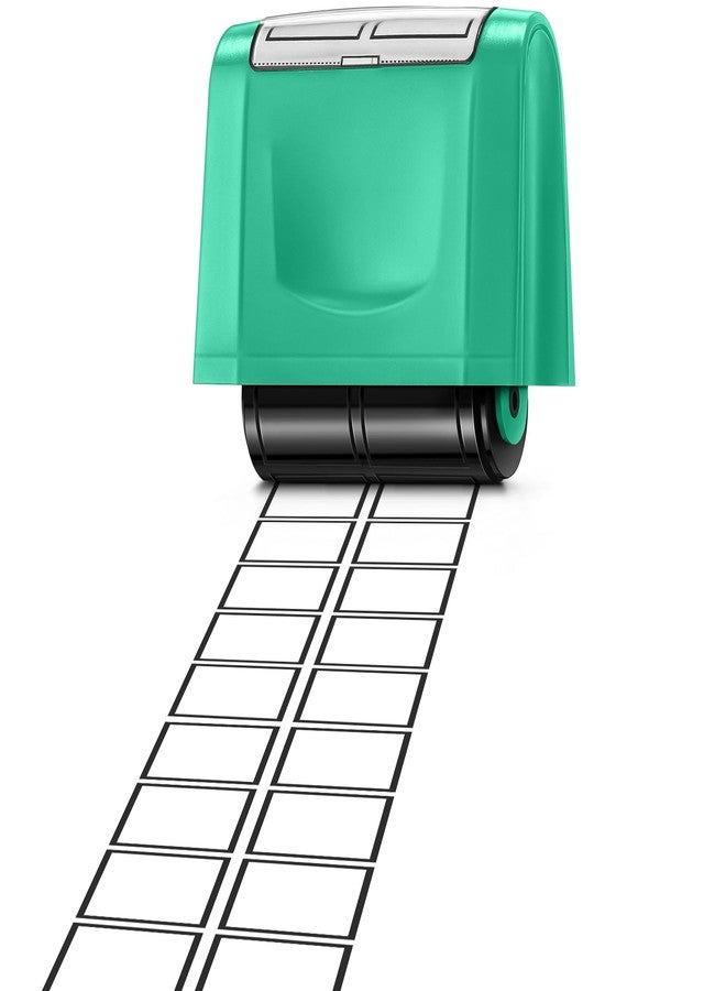 Nezyo Rolling Stamp 2 Squares Self Inking Black Ink Handwriting Practice Stamp for Teachers Parents Educational Use Kindergarten Primary School(Green) - Image 1