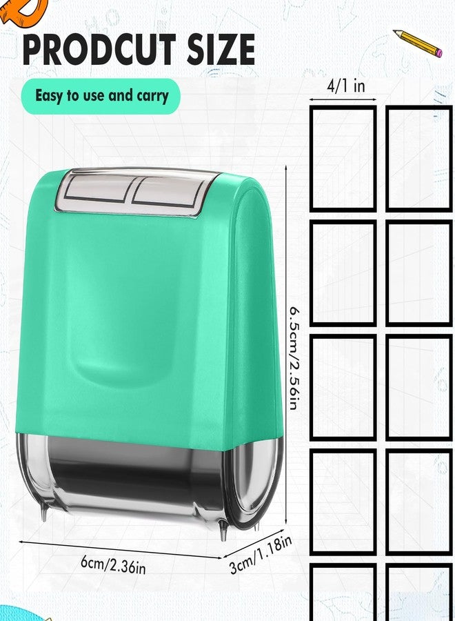 Nezyo Rolling Stamp 2 Squares Self Inking Black Ink Handwriting Practice Stamp for Teachers Parents Educational Use Kindergarten Primary School(Green) - Image 3