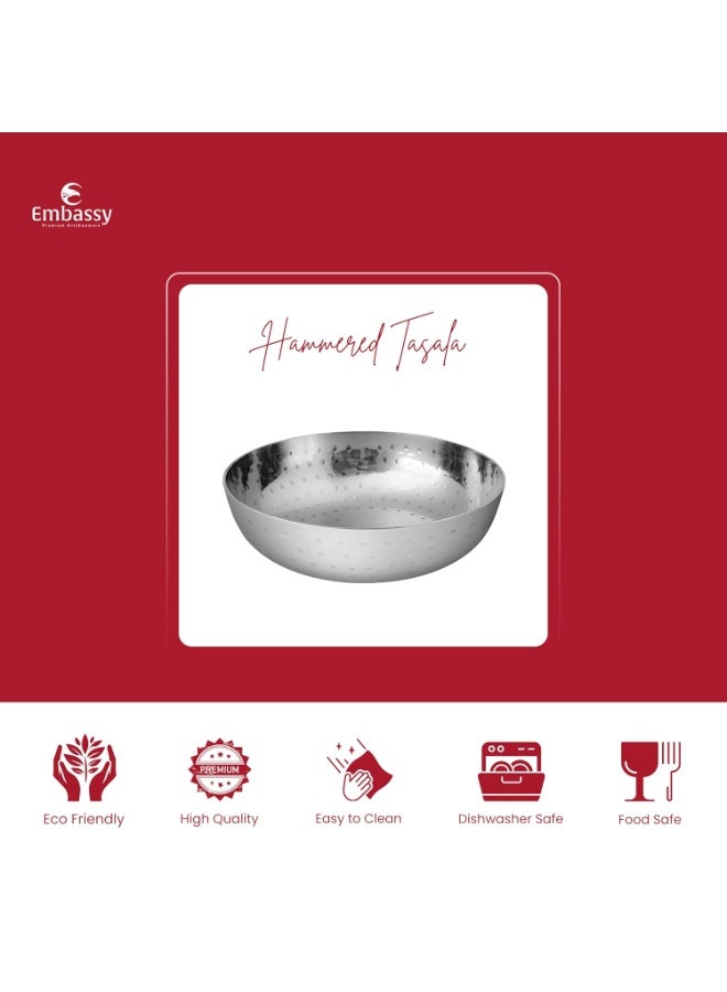 EMBASSY Stainless Steel Hammered Tasla/Kadhai (Without Handle), 5000 ml (Size 16) - Image 2