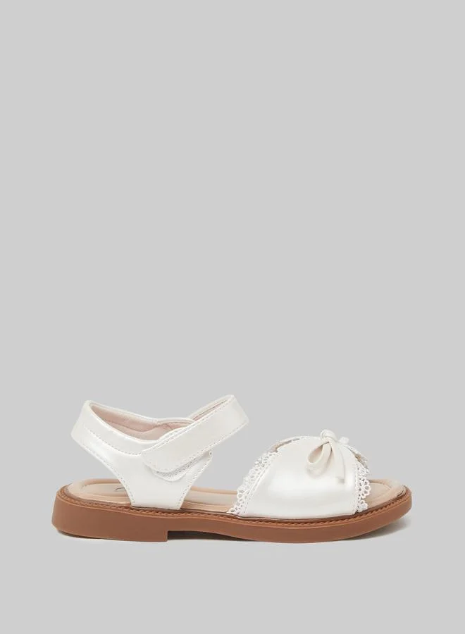 ستايلي Girls Bow Detail Buckle Sandals