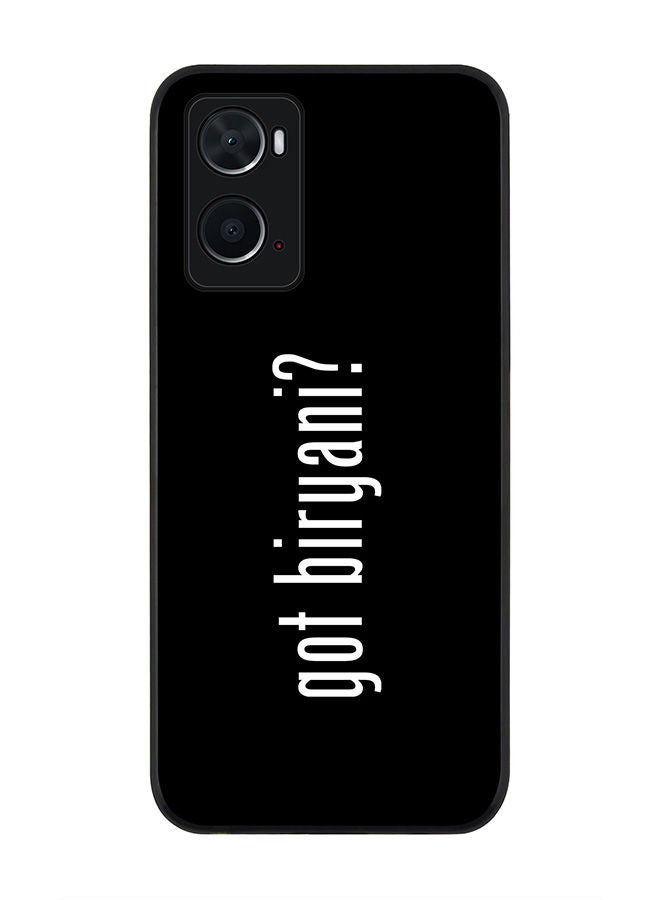 Stylizedd Rugged Black edge case for Oppo A96 4G/A36/A76 Slim fit Soft Case Flexible Rubber Edges Anti Drop TPU Gel Thin Cover - Got Biryani? - Image 1