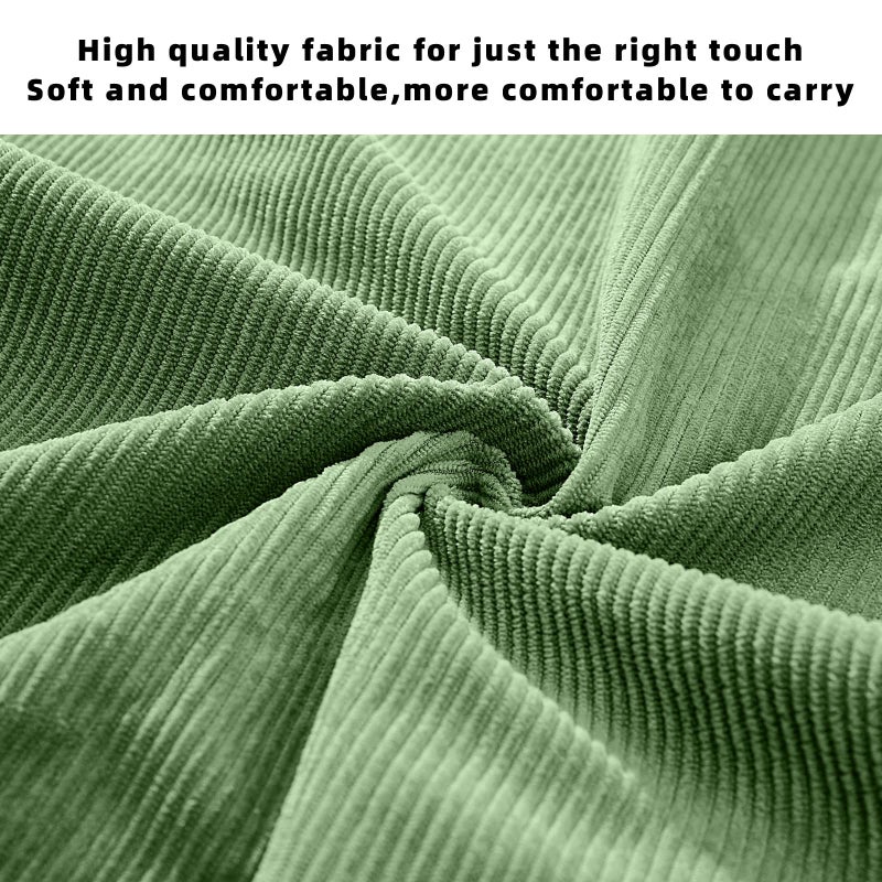 KALIDI FANCY FOREST KALIDI Women Corduroy Tote Bag Large Tote Handbag Casual Shoulder Bag with Zipper Pockets Big Capacity Shopping Bag - Image 3