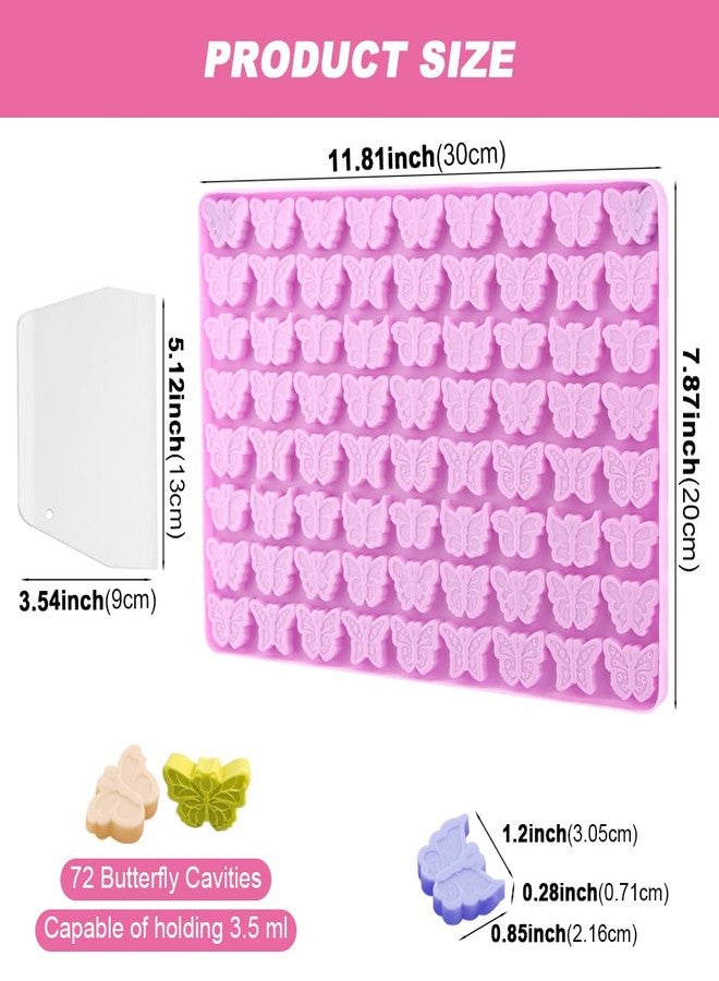 Kryslanix Mini Butterfly Silicone Molds,72 Cavities Small Silicone Butterflies Molds,Small Wax-Melt Molds Butterfly Baking Molds Ice-Cube Tray,for Homemade Cake Decorations/Snack Biscuits - Image 2