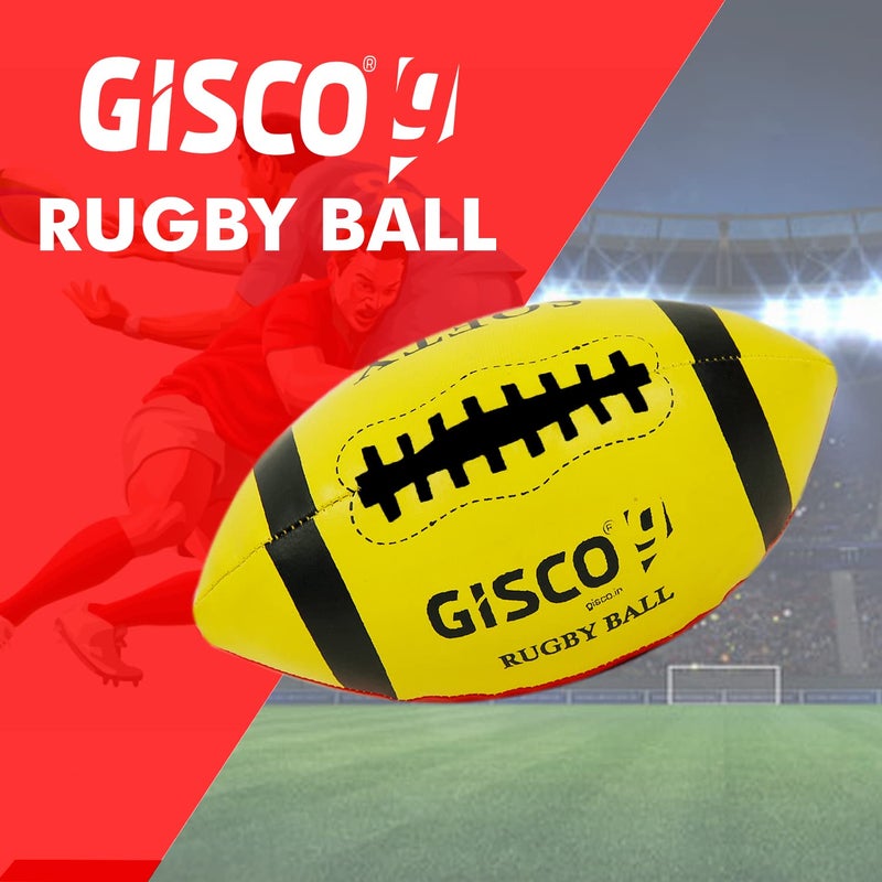 GISCO كرة الرجبي + كرة القدم الناعمة – مجموعة من 2 | كرات رياضية متينة للأطفال والبالغين | تدريب ولعب ترفيهي | مجموعة رياضية خفيفة الوزن وآمنة للاستخدام في الهواء الطلق/الداخلية - Image 4