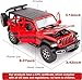 BDTCTK OffRoad 7 Door for Wrangler Diecast Toy Car Model 122 Scale Metal Alloy Vehicle for Kids Boys Girls Adults Doors Open Light and Sound Gifts Red - Image 4