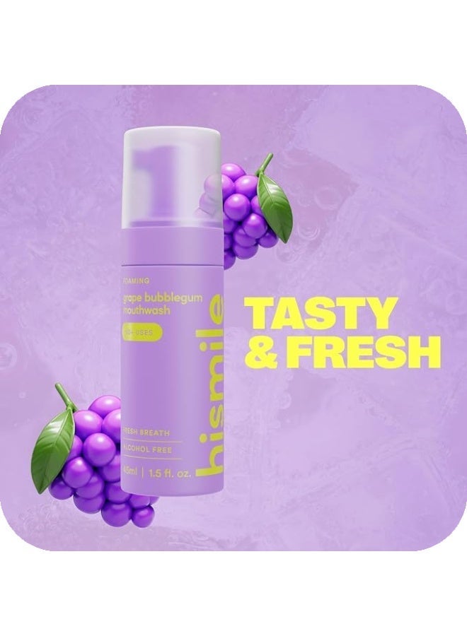 Hismile Foam Mouthwash Grape Bubblegum 45 ml