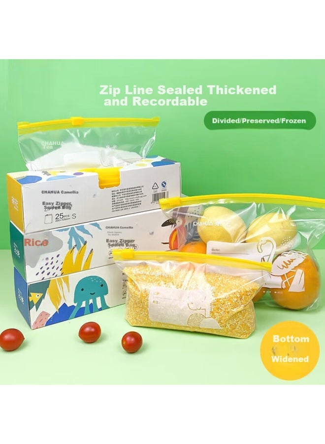 CHAHUA Camellia Zipper Sealed Bags, Thick And Airtight, Food-grade Preservation Bags, Refrigerator Storage Self-sealing Bags, Combination Pack, 60 Pieces - Image 3