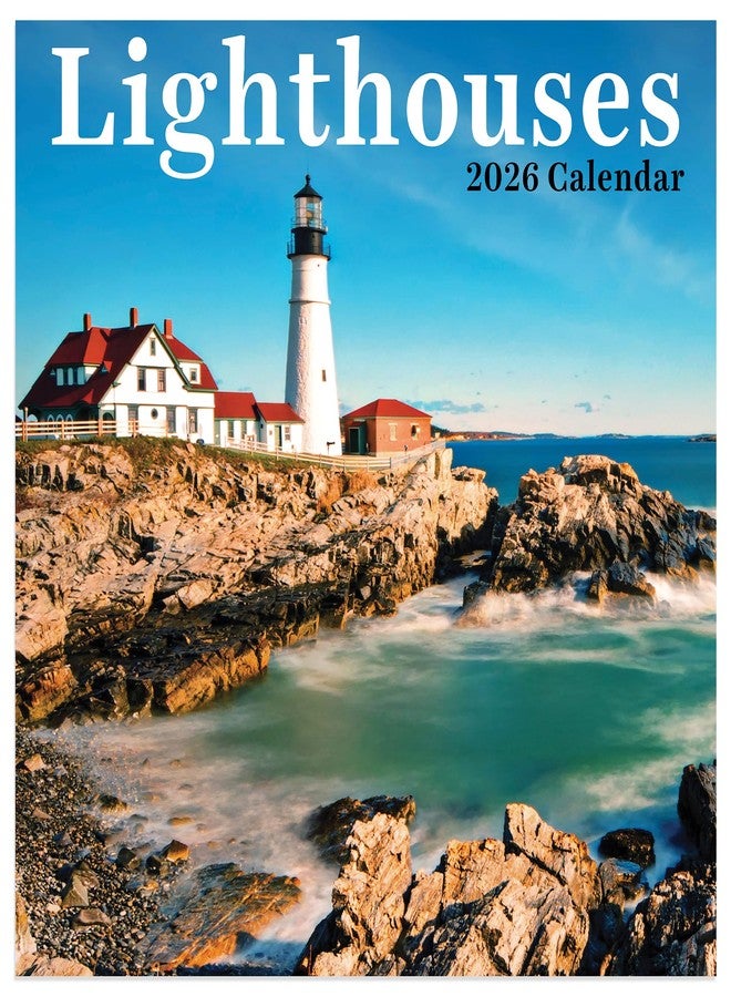 TF Publishing 2026 Lighthouses Mini Calendar with Monthly Grids for Appointments and Scheduling - Vertical Small Wall Calendar 2026 with Premium Gloss Paper for Home and Office Organization - 7x7in - Image 1