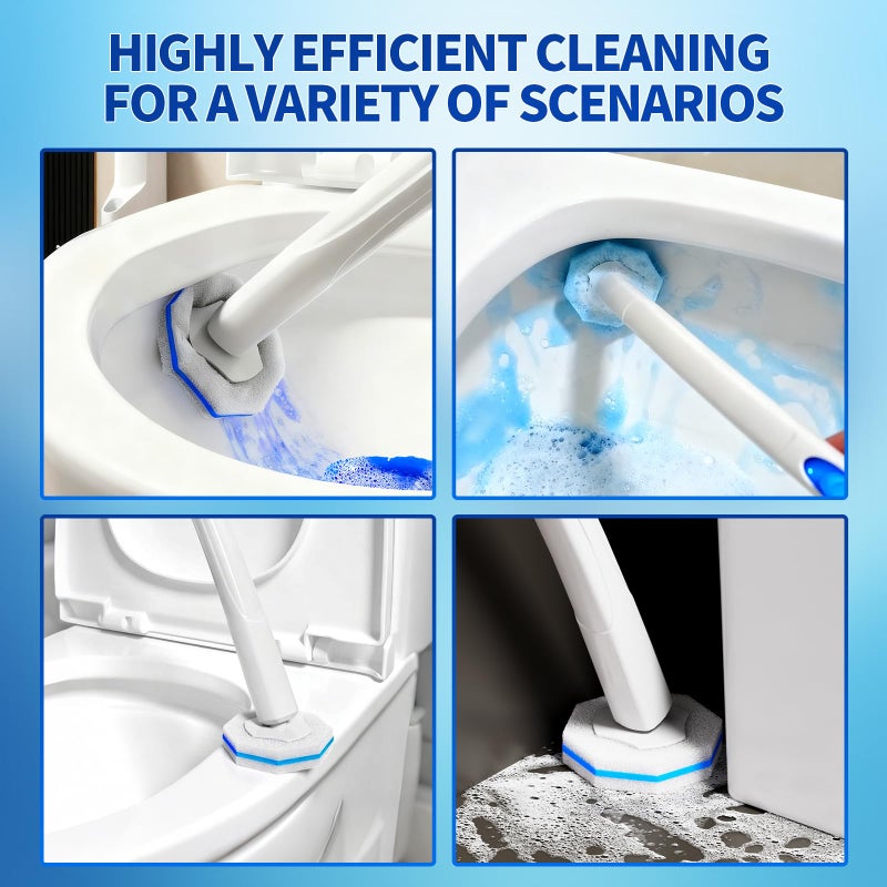 FAMYLI Disposable Toilet Brush Set with 60 Replacement Heads, Toilet Cleaning Replacement Pads, Starter Kit with Storage Case for Deep Cleaning and Hygienic Bathroom Maintenance - Image 5