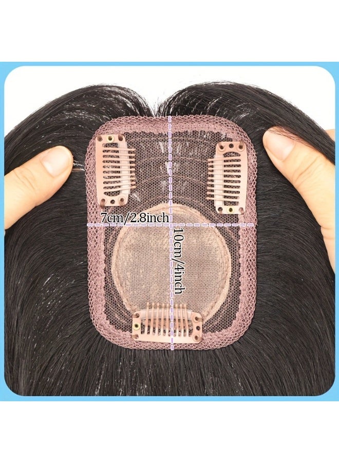 إستيل شعر مستعار غير مرئي للنساء من شعر الإنسان - شعر مستعار مستقيم وخفيف الوزن وقابل للتهوية مع غرة لمظهر أكثر امتلاءً، وصلة شعر أسود طبيعي - Image 2