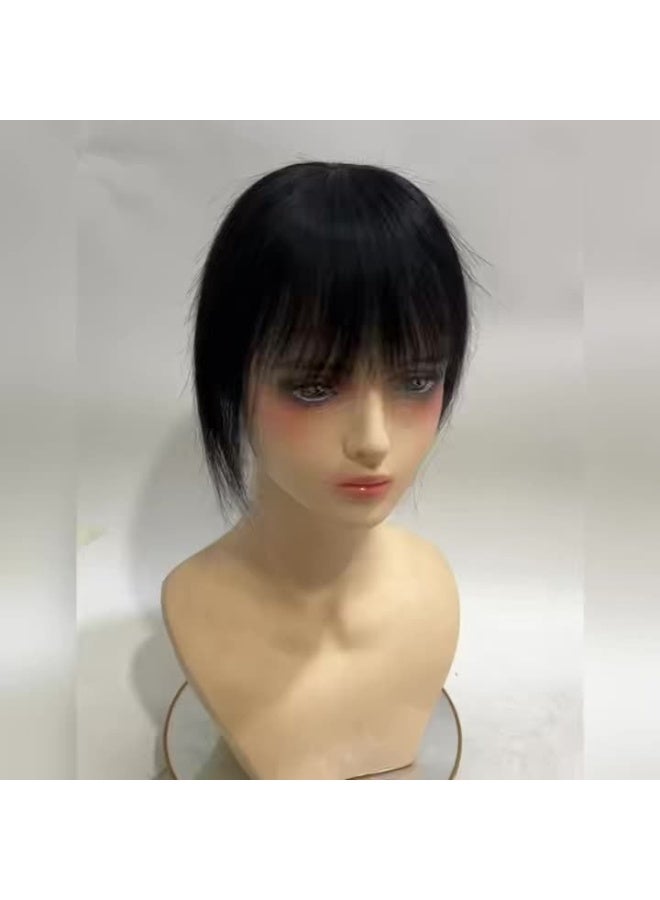 إستيل شعر مستعار غير مرئي للنساء من شعر الإنسان - شعر مستعار مستقيم وخفيف الوزن وقابل للتهوية مع غرة لمظهر أكثر امتلاءً، وصلة شعر أسود طبيعي - Image 3