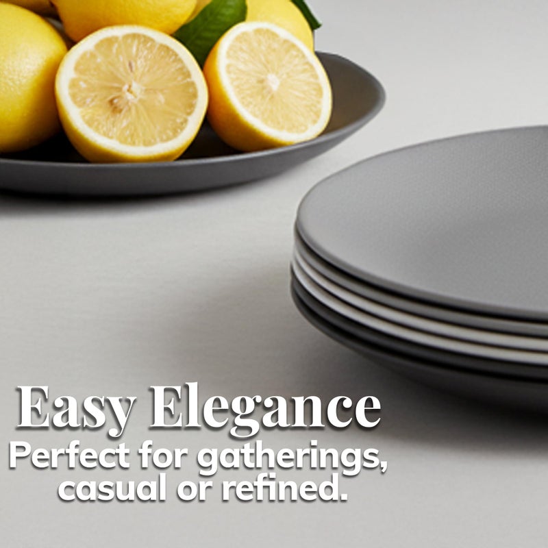 US Acrylic Everest Ultra-Durable Plastic 10 inch Dinner Plates in Grey Stone | Set of 6 Reusable, BPA-Free, Made in the USA, Dishwasher Safe Dinnerware - Image 5