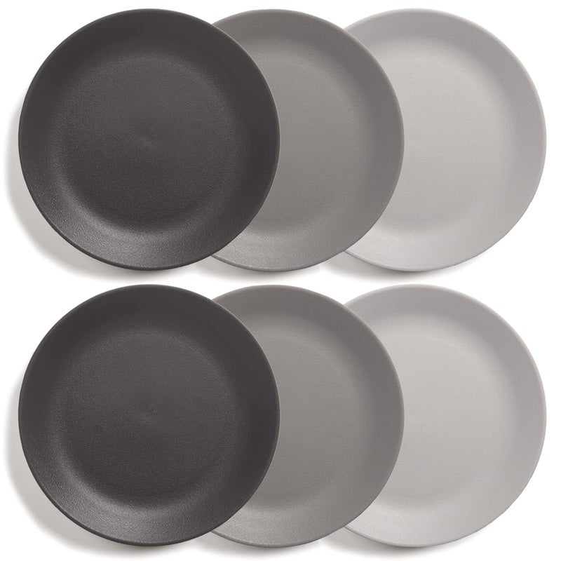US Acrylic Everest Ultra-Durable Plastic 10 inch Dinner Plates in Grey Stone | Set of 6 Reusable, BPA-Free, Made in the USA, Dishwasher Safe Dinnerware - Image 1