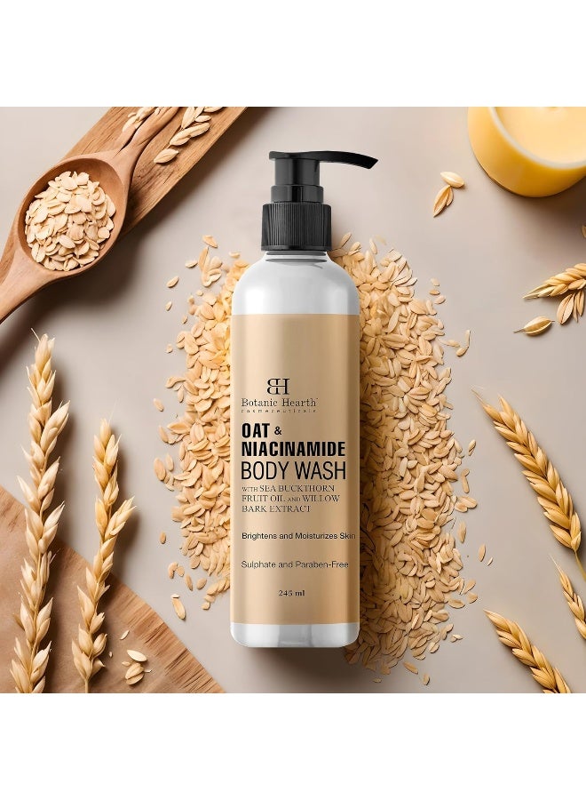 Botanic Hearth Oat & Niacinamide Body Wash Pack of 2 | 245ml Each | Moisturizing & Skin Brightening | Evens Skin Tone & Reduces Dark Spots | Sulfate & Paraben Free | For Women & Men - Image 2